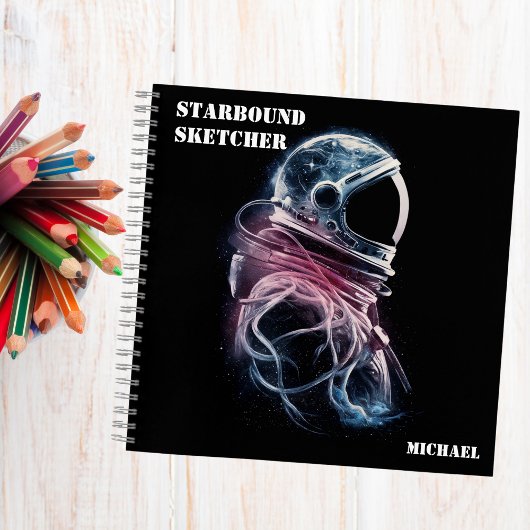 宇宙宇宙飛行士、天文学、カスタムSketchbook ノートブック