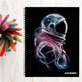 宇宙宇宙飛行士、天文学、カラフルカスタム ノートブック