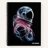 宇宙宇宙飛行士、天文学、カラフルカスタム ノートブック (正面)