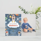 宇宙宇宙飛行士Any Age Birthday Partyの写真 招待状 (スタンド正面)