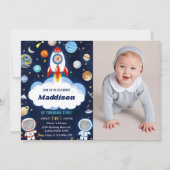 宇宙宇宙飛行士Any Age Birthday Partyの写真 招待状 (正面)