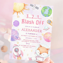 宇宙宇宙飛行士Any Age Birthday Party 招待状
