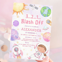 宇宙宇宙飛行士Any Age Birthday Party 招待状