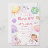 宇宙宇宙飛行士Any Age Birthday Party 招待状 (正面)