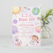 宇宙宇宙飛行士Any Age Birthday Party 招待状 (スタンド正面)