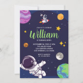 宇宙宇宙飛行士Any Age Birthday Party 招待状 (正面)