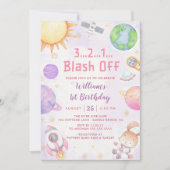 宇宙宇宙飛行士Any Age Birthday Party 招待状 (正面)