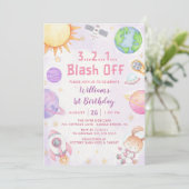 宇宙宇宙飛行士Any Age Birthday Party 招待状 (スタンド正面)