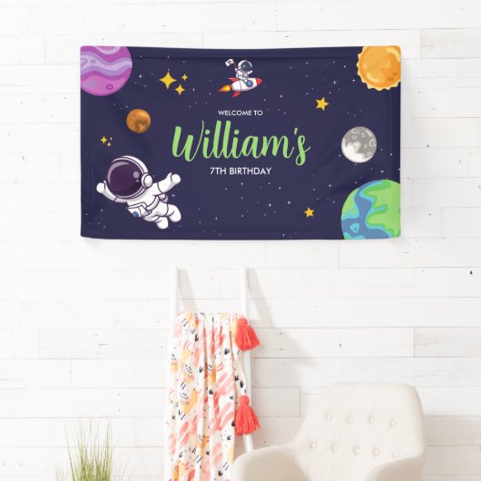 宇宙宇宙飛行士Any Age Birthday Party 横断幕 (インサイチュ)