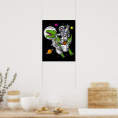 宇宙宇宙飛行士Tレックス恐竜 ポスター (キッチン)