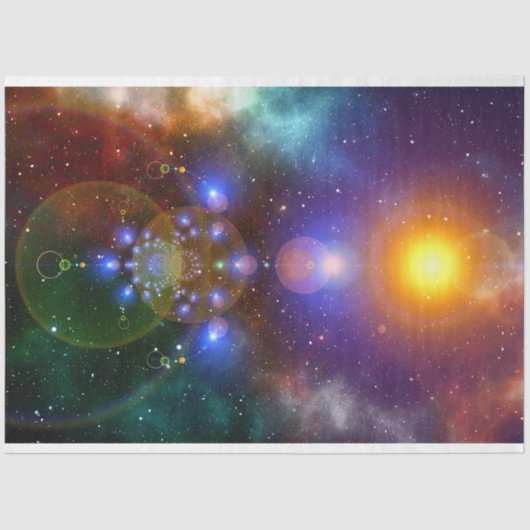 宇宙宇宙13抽象芸術デコページティッシュペーパー 薄葉紙 (正面)