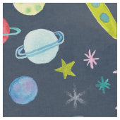 宇宙宇宙UFO水の色パターン ファブリック (クローズアップ)