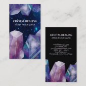 *宇宙宝石の宇宙の宝石用原石の水彩画の水晶 名刺 (正面/裏面)