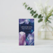 *宇宙宝石の宇宙の宝石用原石の水彩画の水晶 名刺 (スタンド正面)