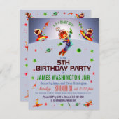 宇宙少年の五歳の誕生日パーティー 招待状 (正面/裏面)