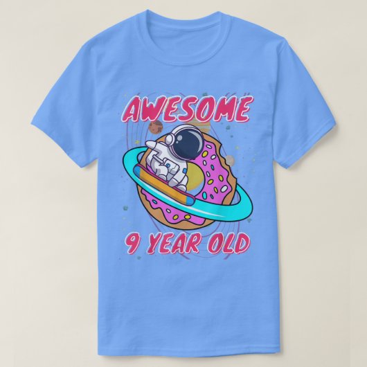 宇宙少年素晴らし9歳の誕生日の飛行士 Tシャツ (デザイン正面)