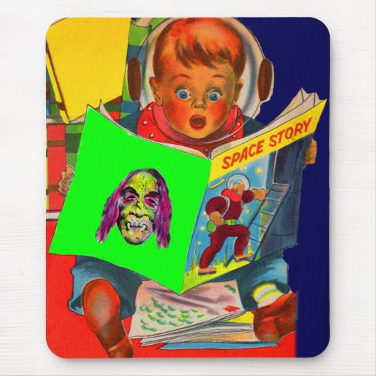 宇宙少年読のSFブック マウスパッド (正面)