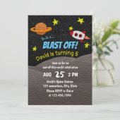 宇宙少年5歳の誕生日パーティー 招待状 (スタンド正面)