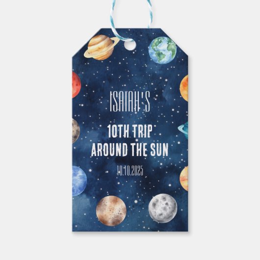 宇宙少年 誕生日おめでとう 10回目の太陽一周 ギフトタグ (正面)