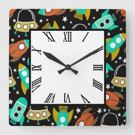 宇宙局 スクエア壁時計 (正面)