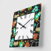 宇宙局 スクエア壁時計 (傾斜)
