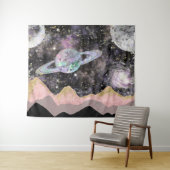 宇宙山ゴールドスターリースカイギャラクシー惑星 タペストリー (インサイチュ(横))
