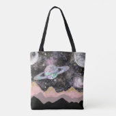 宇宙山ゴールドスターリースカイギャラクシー惑星 トートバッグ (裏面)