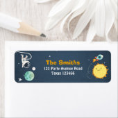 宇宙差出人住所ラベルロケット宇宙飛行士 ラベル (インサイチュ)