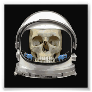 宇宙帽の宇宙飛行士のスカル フォトプリント           