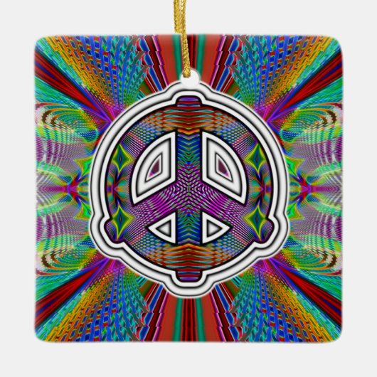 宇宙平和サイン セラミックオーナメント (正面)