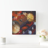 宇宙平時計 スクエア壁時計 (ホーム)