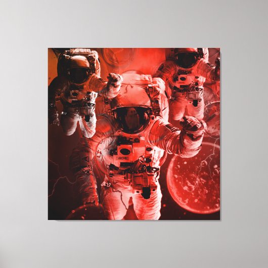 宇宙年代とタイムゾーン赤い惑星 キャンバスプリント (正面)