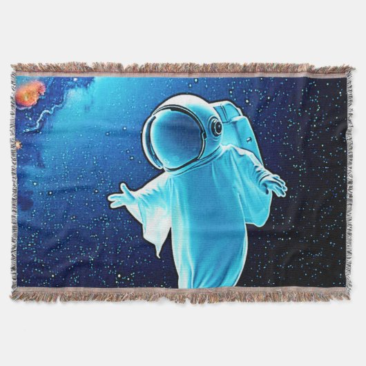 宇宙幽霊宇宙デザイン スローブランケット (正面)