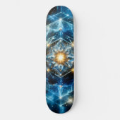宇宙幾何学曼荼羅 星の宇宙 抽象芸術 スケートボード (正面)