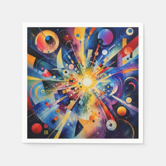 宇宙幾何学的爆発 アブストラクト スタンダードカクテルナプキン (正面)