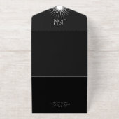 宇宙幾何学結婚の黒いスターバスト オールインワン招待状 (外側)