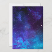 宇宙座席表夜星。ネイビー結婚ズ 招待状 (裏面)