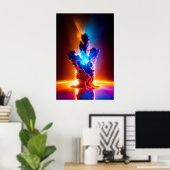 宇宙形成星雲白熱［赤熱］光を放つ銀河系 ポスター (ホームオフィス)