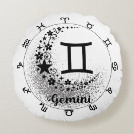 宇宙心地よいクッション：あなたの内側のジェミニを受け入れる ラウンドクッション