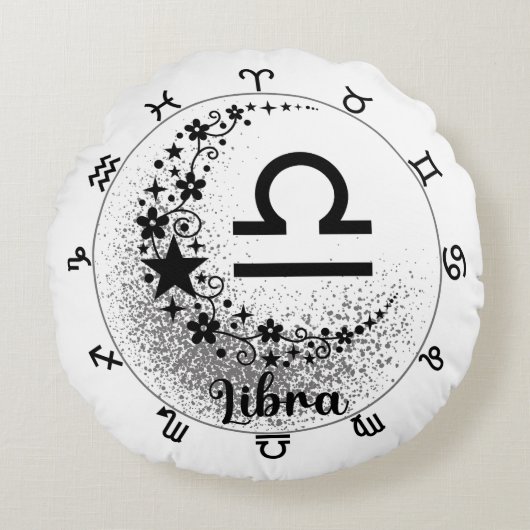 宇宙心地よいクッション:内天秤座を受け入れる ラウンドクッション (正面)