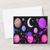 宇宙思考の宇宙空間メッセージカード オールインワン招待状 (裏面)