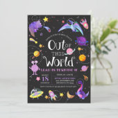 宇宙恐竜がこの世界の銀河系誕生日 招待状 (スタンド正面)