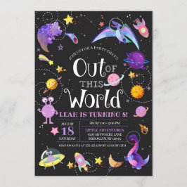 宇宙恐竜がこの世界の銀河系誕生日 招待状