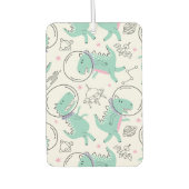 宇宙恐竜、かわいい恐竜、宇宙船、星 カーエアーフレッシュナー (正面)