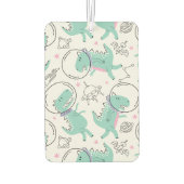 宇宙恐竜、かわいい恐竜、宇宙船、星 カーエアーフレッシュナー (裏面)