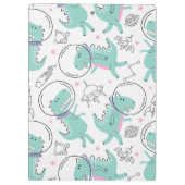 宇宙恐竜、かわいい恐竜、宇宙船、星 クリップボード (裏面)