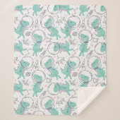 宇宙恐竜、かわいい恐竜、宇宙船、星 シェルパブランケット (正面)