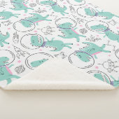 宇宙恐竜、かわいい恐竜、宇宙船、星 シェルパブランケット (3/4)