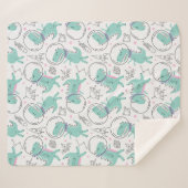 宇宙恐竜、かわいい恐竜、宇宙船、星 シェルパブランケット (正面(横))