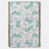 宇宙恐竜、かわいい恐竜、宇宙船、星 スローブランケット (正面縦)